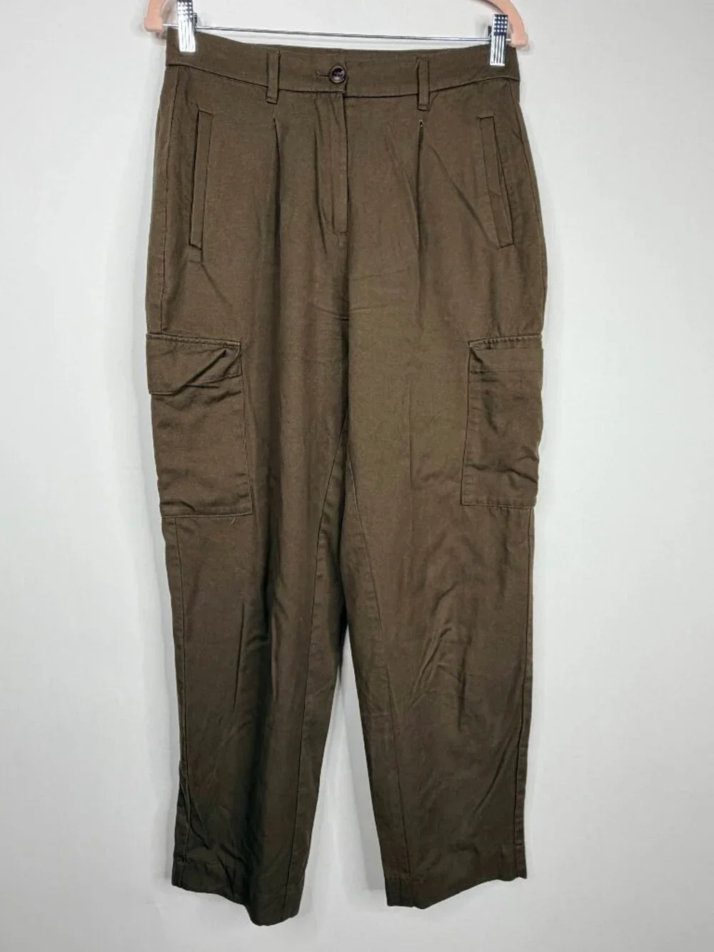 2/$30 Old Navy Extra High-Waisted Taylor Cargo Pants Reishi Brown Small #A3286
